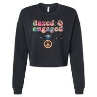 Retro Dazed And Engaged New Bride Wife Cropped Pullover Crew