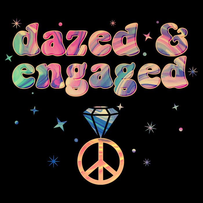 Retro Dazed And Engaged New Bride Wife Ladies Long Sleeve Shirt