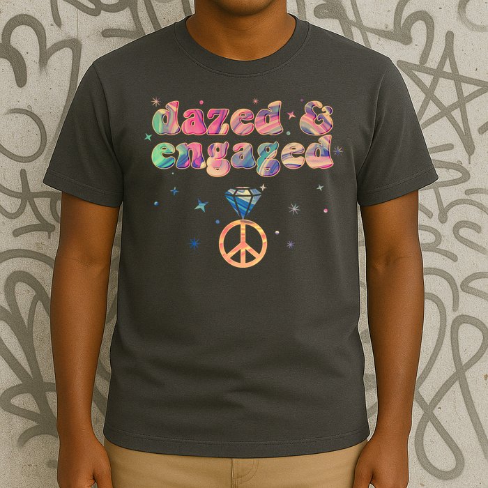 Retro Dazed And Engaged New Bride Wife T-Shirt