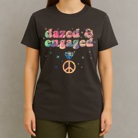 Retro Dazed And Engaged New Bride Wife T-Shirt