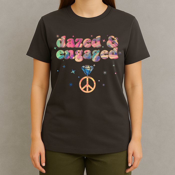Retro Dazed And Engaged New Bride Wife T-Shirt