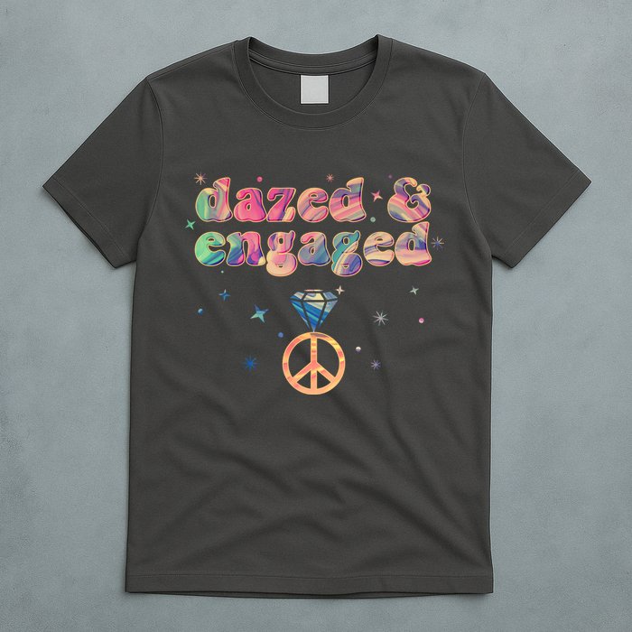 Retro Dazed And Engaged New Bride Wife T-Shirt