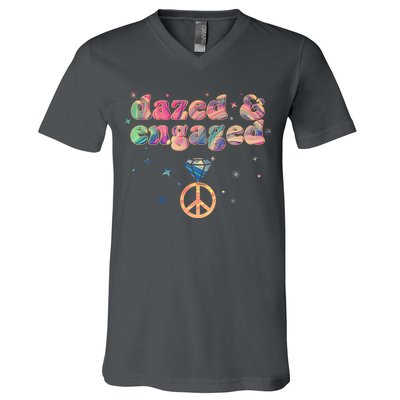 Retro Dazed And Engaged New Bride Wife V-Neck T-Shirt