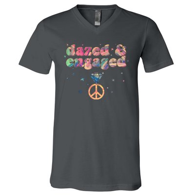 Retro Dazed And Engaged New Bride Wife V-Neck T-Shirt