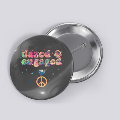 Retro Dazed And Engaged New Bride Wife Button