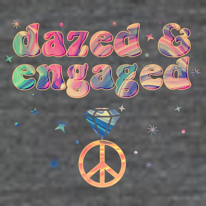 Retro Dazed And Engaged New Bride Wife Button
