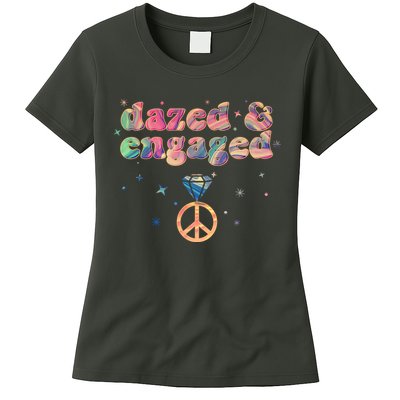 Retro Dazed And Engaged New Bride Wife Womens T-Shirt