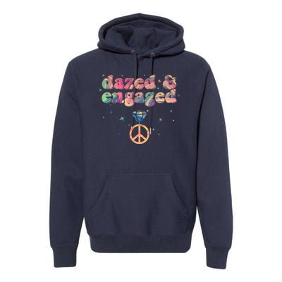 Retro Dazed And Engaged New Bride Wife Premium Hoodie