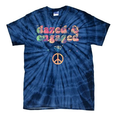 Retro Dazed And Engaged New Bride Wife Tie-Dye T-Shirt