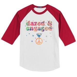 Retro Dazed And Engaged New Bride Wife Kids Colorblock Raglan Jersey