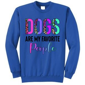 Retro Dogs Are My Favorite People Leopard Funny Dog Owner Gift Sweatshirt