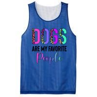 Retro Dogs Are My Favorite People Leopard Funny Dog Owner Gift Mesh Reversible Basketball Jersey Tank