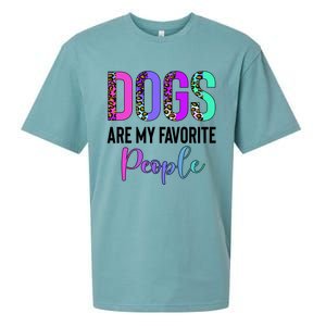 Retro Dogs Are My Favorite People Leopard Funny Dog Owner Gift Sueded Cloud Jersey T-Shirt