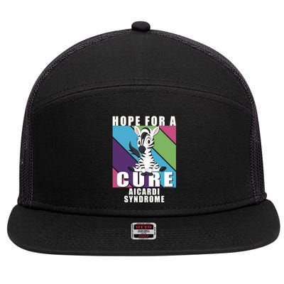 Rare Disease Awareness Day Hope Cure Aicardi Syndrome Funny Gift 7 Panel Mesh Trucker Snapback Hat