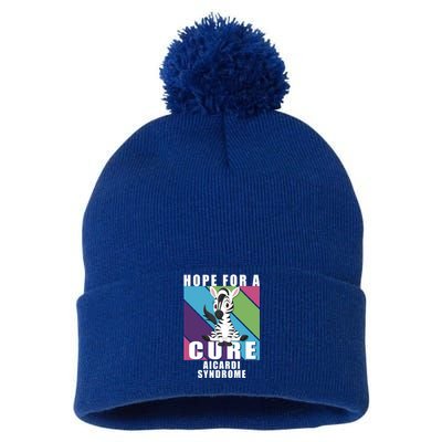 Rare Disease Awareness Day Hope Cure Aicardi Syndrome Funny Gift Pom Pom 12in Knit Beanie