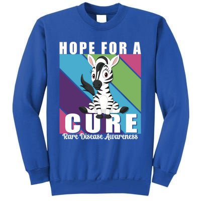 Rare Disease Awareness Day Hope Cure Support Zebra Funny Gift Tall Sweatshirt