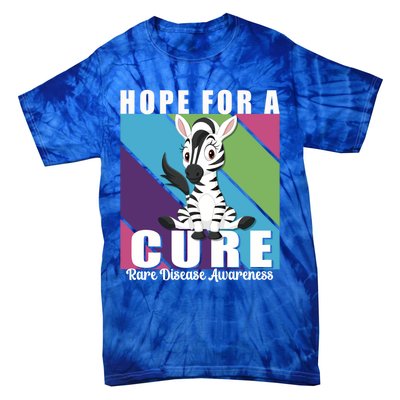 Rare Disease Awareness Day Hope Cure Support Zebra Funny Gift Tie-Dye T-Shirt