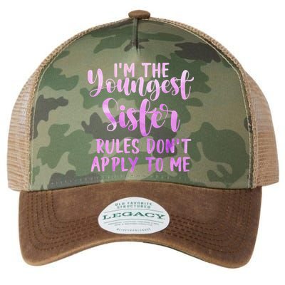 Rules Don't Apply To Me Youngest Sister 3 Sisters Matching Legacy Tie Dye Trucker Hat