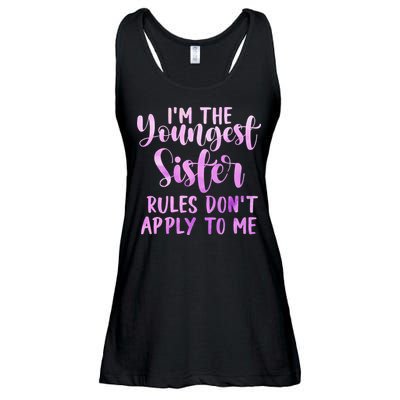 Rules Don't Apply To Me Youngest Sister 3 Sisters Matching Ladies Essential Flowy Tank
