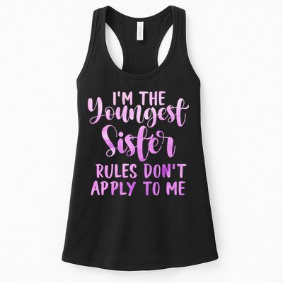 Rules Don't Apply To Me Youngest Sister 3 Sisters Matching Womens Tank Top