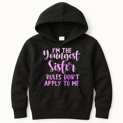 Rules Don't Apply To Me Youngest Sister 3 Sisters Matching Kids Hoodie