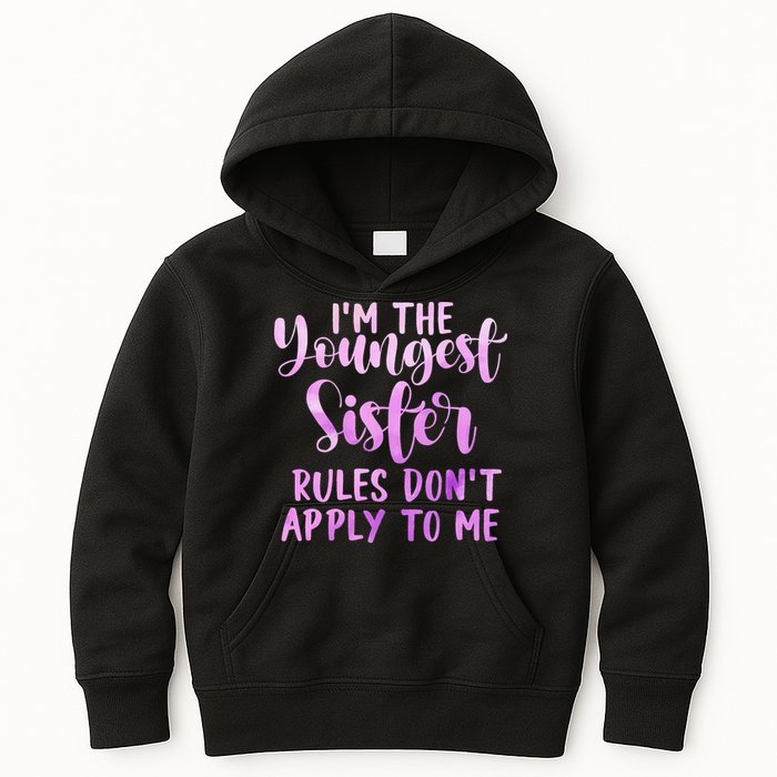 Rules Don't Apply To Me Youngest Sister 3 Sisters Matching Kids Hoodie