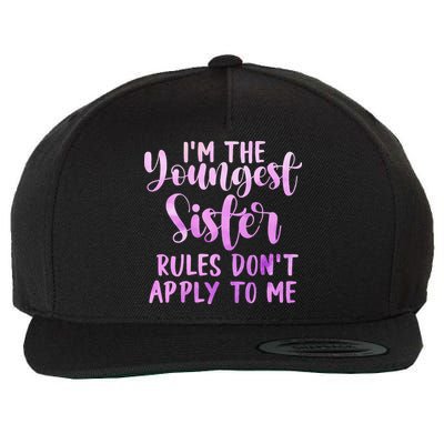 Rules Don't Apply To Me Youngest Sister 3 Sisters Matching Wool Snapback Cap