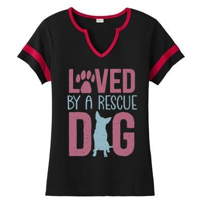 Rescue Dog Animal Adoption Rescue Dog Foster Lover Ladies Halftime Notch Neck Tee