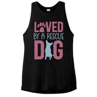 Rescue Dog Animal Adoption Rescue Dog Foster Lover Ladies PosiCharge Tri-Blend Wicking Tank