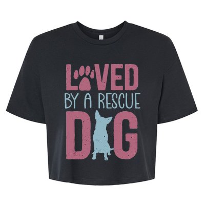 Rescue Dog Animal Adoption Rescue Dog Foster Lover Bella+Canvas Jersey Crop Tee