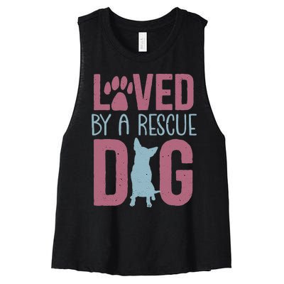 Rescue Dog Animal Adoption Rescue Dog Foster Lover Women's Racerback Cropped Tank