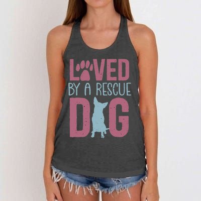 Rescue Dog Animal Adoption Rescue Dog Foster Lover Women's Knotted Racerback Tank