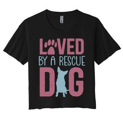 Rescue Dog Animal Adoption Rescue Dog Foster Lover Women's Crop Top Tee