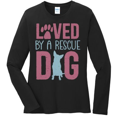 Rescue Dog Animal Adoption Rescue Dog Foster Lover Ladies Long Sleeve Shirt