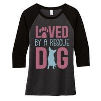 Rescue Dog Animal Adoption Rescue Dog Foster Lover Women's Tri-Blend 3/4-Sleeve Raglan Shirt