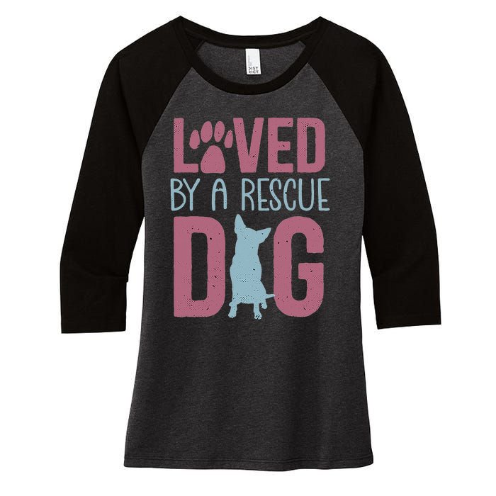 Rescue Dog Animal Adoption Rescue Dog Foster Lover Women's Tri-Blend 3/4-Sleeve Raglan Shirt