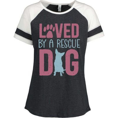 Rescue Dog Animal Adoption Rescue Dog Foster Lover Enza Ladies Jersey Colorblock Tee