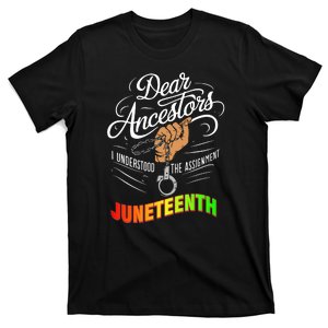 Retro Dear Ancestors I Understood The Assignment Juneteenth T-Shirt