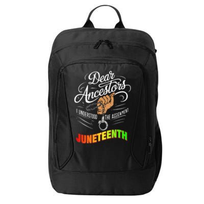 Retro Dear Ancestors I Understood The Assignment Juneteenth City Backpack