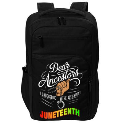 Retro Dear Ancestors I Understood The Assignment Juneteenth Impact Tech Backpack