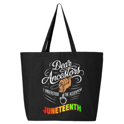 Retro Dear Ancestors I Understood The Assignment Juneteenth 25L Jumbo Tote