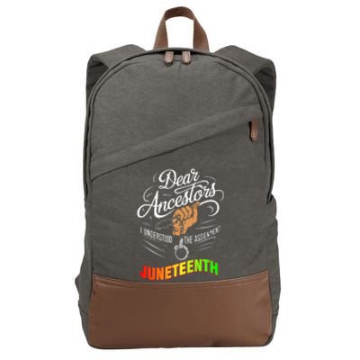 Retro Dear Ancestors I Understood The Assignment Juneteenth Cotton Canvas Backpack