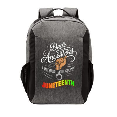 Retro Dear Ancestors I Understood The Assignment Juneteenth Vector Backpack