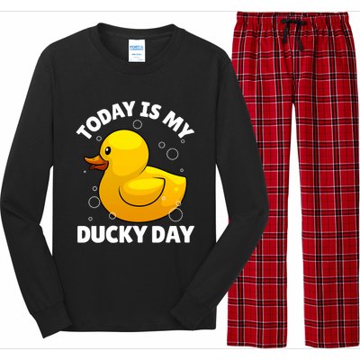 Rubber Duck Art For Rubber Ducky Duck Lover Long Sleeve Pajama Set