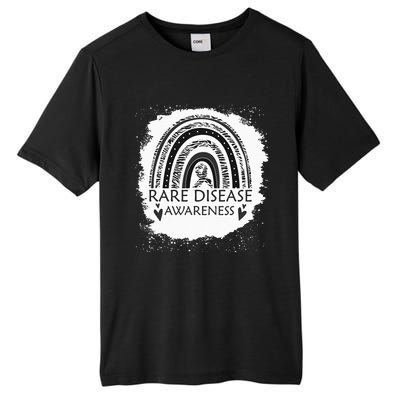 Rare Disease Awareness Bleached Rainbow Zebra Ribbon Tall Fusion ChromaSoft Performance T-Shirt