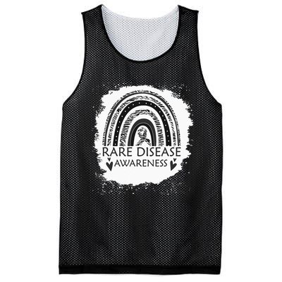 Rare Disease Awareness Bleached Rainbow Zebra Ribbon Mesh Reversible Basketball Jersey Tank