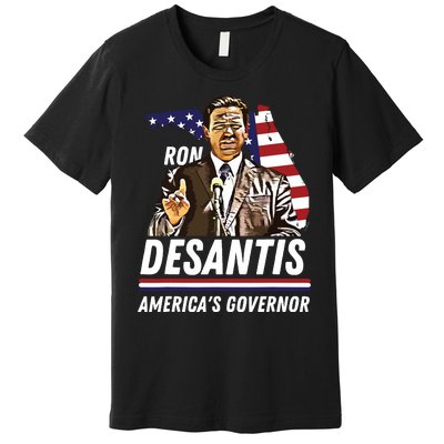 Ron Desantis Americas Governor Florida US Flag Premium T-Shirt