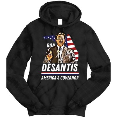 Ron Desantis Americas Governor Florida US Flag Tie Dye Hoodie