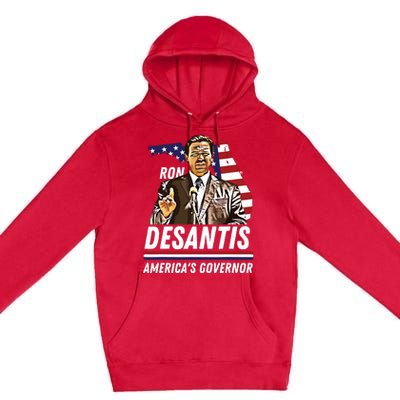 Ron Desantis Americas Governor Florida US Flag Premium Pullover Hoodie