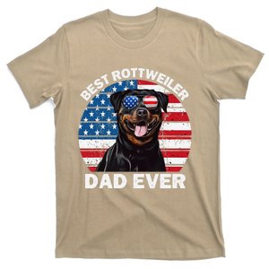 Rottweiler Dad American Flag Funny Rotty Dog Rottie Dad T-Shirt